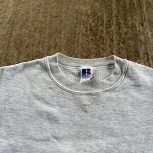 VINTAGE 90S RUSSELL ATHLETIC CREWNECK ESSENTIAL BLANK GRAY MENS LARGE